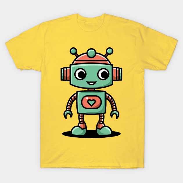 Cute Robot T-Shirt by Flowerandteenager